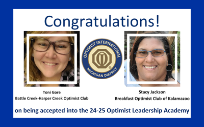 Congratulations: Two Michigan District Members Accepted into the Optimist Leadership Academy